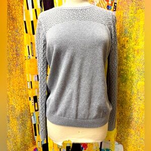 Loft Gray Crew Neck Women's Sweater Size Large